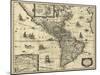 Map of the Americas, 1640-Science Source-Mounted Giclee Print