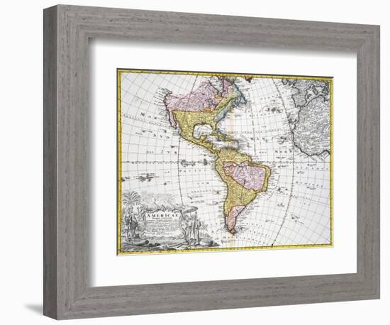 Map of the Americas by August Gottlieb Boehme-Stapleton Collection-Framed Giclee Print