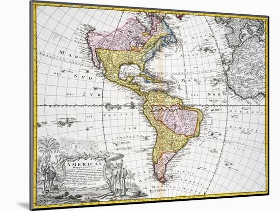 Map of the Americas by August Gottlieb Boehme-Stapleton Collection-Mounted Giclee Print