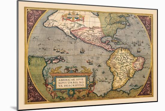 Map of the Americas-Abraham Ortelius-Mounted Art Print