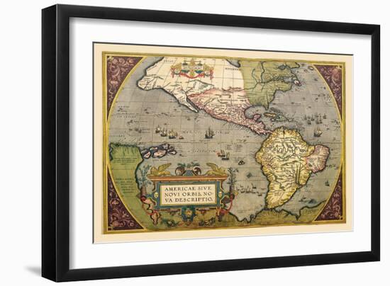 Map of the Americas-Abraham Ortelius-Framed Art Print