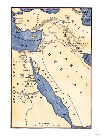 Map Of The Ancient Near East Birthplace Of Civilization Giclee Print By Artcom - 