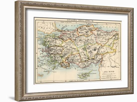 Map of the Ancient Regions of Asia Minor-null-Framed Giclee Print