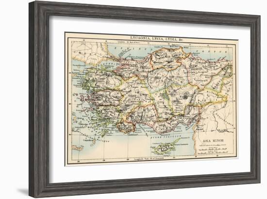 Map of the Ancient Regions of Asia Minor-null-Framed Giclee Print