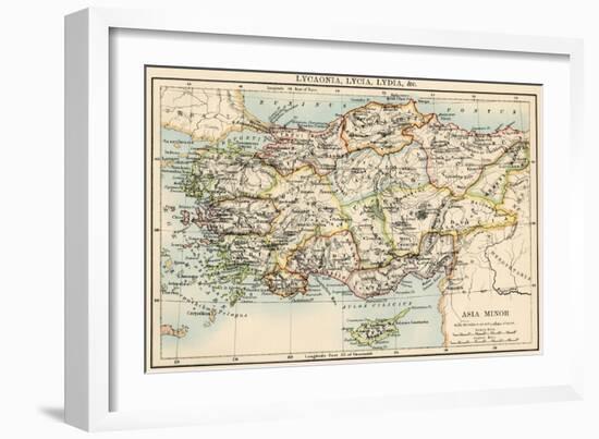 Map of the Ancient Regions of Asia Minor-null-Framed Giclee Print