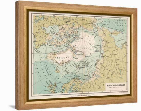 Map of the Arctic Circle and Surrounding Areas-null-Framed Premier Image Canvas