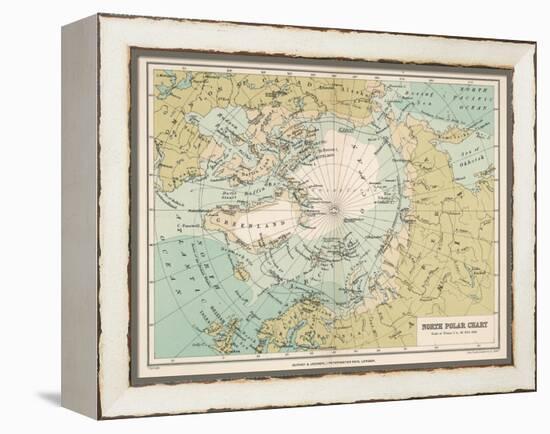 Map of the Arctic Circle and Surrounding Areas-null-Framed Premier Image Canvas