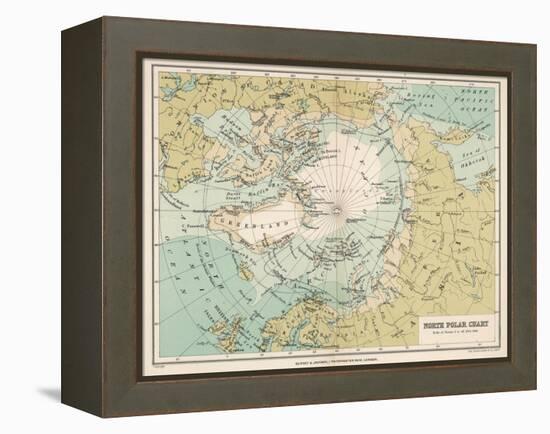 Map of the Arctic Circle and Surrounding Areas-null-Framed Premier Image Canvas