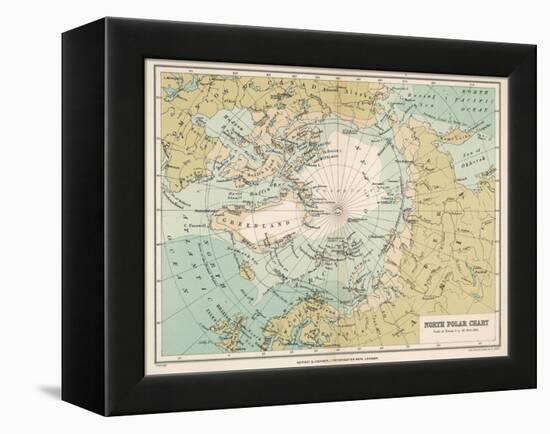 Map of the Arctic Circle and Surrounding Areas-null-Framed Premier Image Canvas