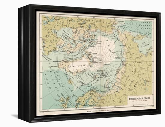 Map of the Arctic Circle and Surrounding Areas-null-Framed Premier Image Canvas