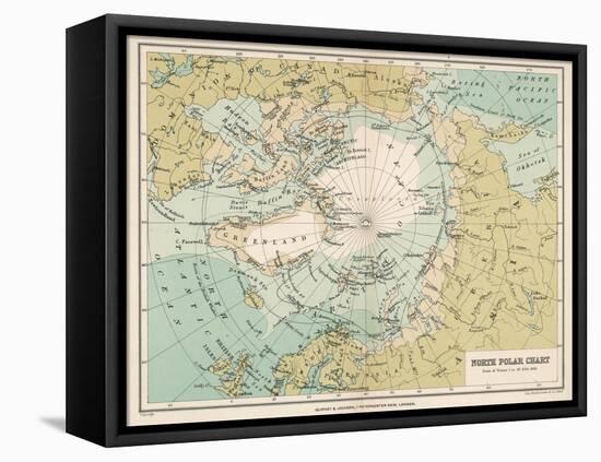 Map of the Arctic Circle and Surrounding Areas-null-Framed Premier Image Canvas