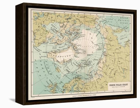 Map of the Arctic Circle and Surrounding Areas-null-Framed Premier Image Canvas