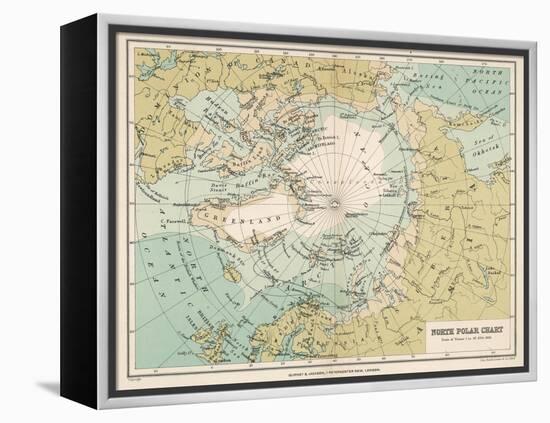 Map of the Arctic Circle and Surrounding Areas-null-Framed Premier Image Canvas