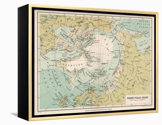 Map of the Arctic Circle and Surrounding Areas-null-Framed Premier Image Canvas