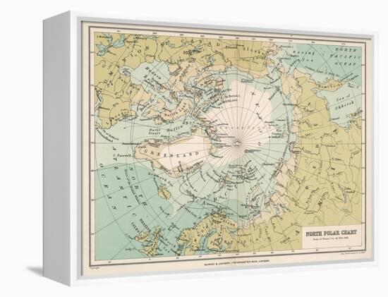 Map of the Arctic Circle and Surrounding Areas-null-Framed Premier Image Canvas