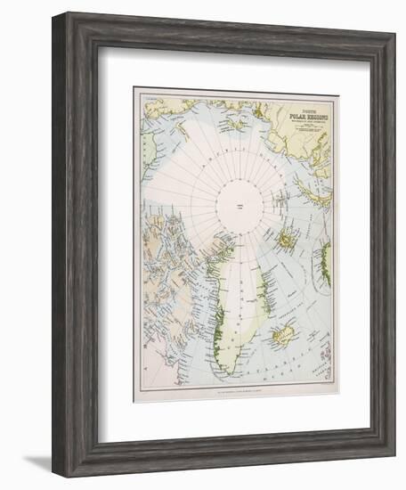 Map of the Arctic Circle with Details of Explorations-null-Framed Photographic Print