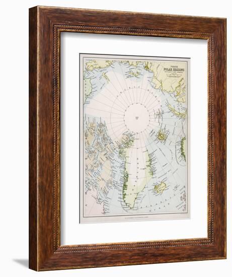 Map of the Arctic Circle with Details of Explorations-null-Framed Photographic Print