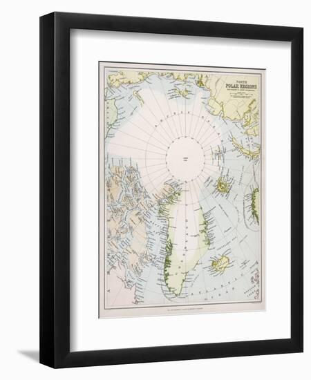 Map of the Arctic Circle with Details of Explorations-null-Framed Photographic Print