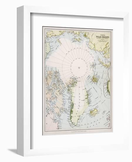 Map of the Arctic Circle with Details of Explorations-null-Framed Photographic Print