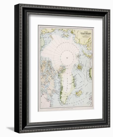 Map of the Arctic Circle with Details of Explorations-null-Framed Photographic Print