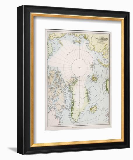 Map of the Arctic Circle with Details of Explorations--Framed Photographic Print