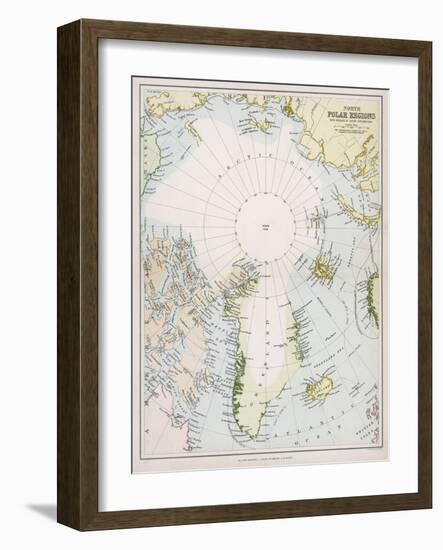 Map of the Arctic Circle with Details of Explorations-null-Framed Photographic Print