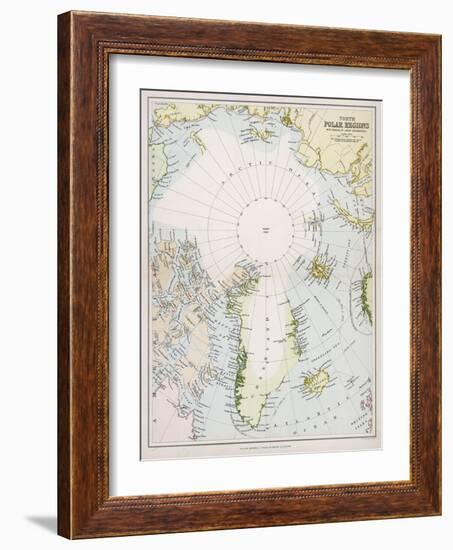 Map of the Arctic Circle with Details of Explorations-null-Framed Photographic Print