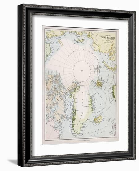 Map of the Arctic Circle with Details of Explorations-null-Framed Photographic Print