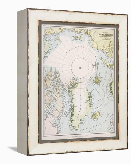 Map of the Arctic Circle with Details of Explorations-null-Framed Premier Image Canvas