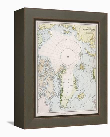 Map of the Arctic Circle with Details of Explorations-null-Framed Premier Image Canvas