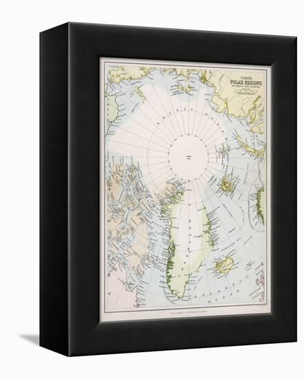 Map of the Arctic Circle with Details of Explorations-null-Framed Premier Image Canvas