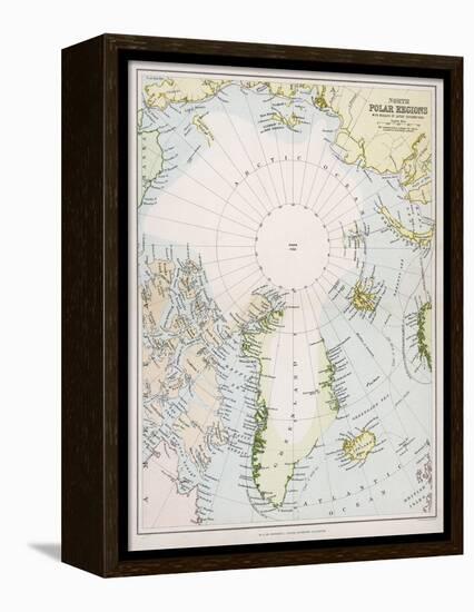 Map of the Arctic Circle with Details of Explorations-null-Framed Premier Image Canvas