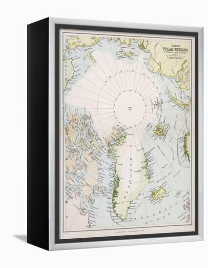 Map of the Arctic Circle with Details of Explorations-null-Framed Premier Image Canvas