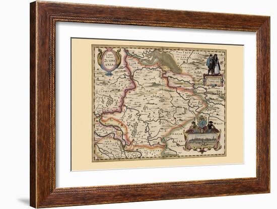 Map of the Area Around Zutphanis, Netherlands-Pieter Van der Keere-Framed Art Print