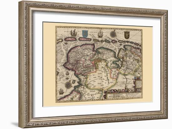 Map of the Area East of the Zuiderzee In the Netherlands-Pieter Van der Keere-Framed Art Print