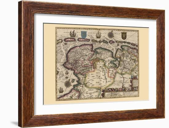Map of the Area East of the Zuiderzee In the Netherlands-Pieter Van der Keere-Framed Art Print