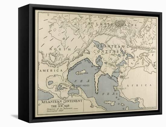 Map of the Atlantean Continent Showing the Extent of the Ice Age-null-Framed Stretched Canvas