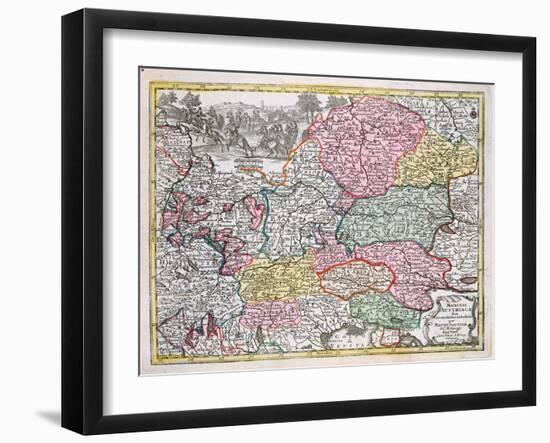 Map of the Austrian Empire, C.1750-Georg Matthäus Seutter-Framed Giclee Print