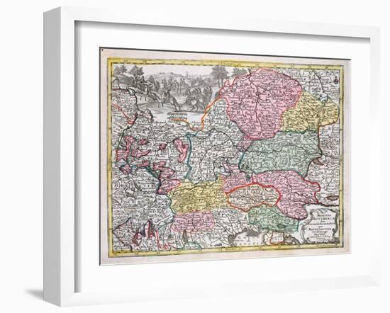 Map of the Austrian Empire, C.1750-Georg Matthäus Seutter-Framed Giclee Print