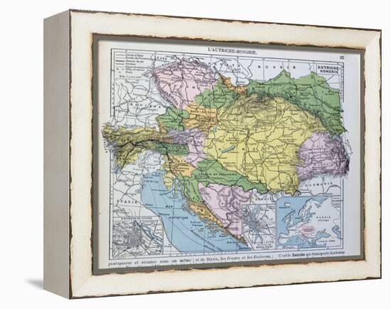 Map of the Austro-Hungarian Empire, Illustration from a French geography School Textbook, 1905-null-Framed Premier Image Canvas