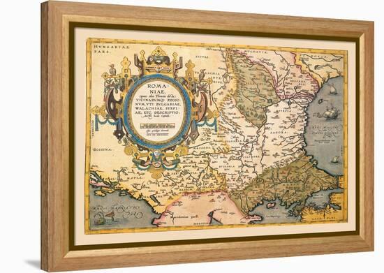 Map of the Balkans-Abraham Ortelius-Framed Stretched Canvas