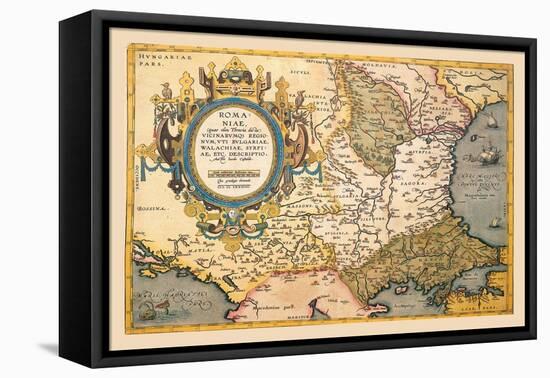 Map of the Balkans-Abraham Ortelius-Framed Stretched Canvas