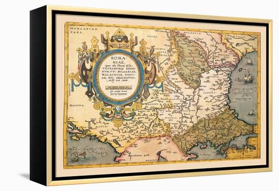 Map of the Balkans-Abraham Ortelius-Framed Stretched Canvas