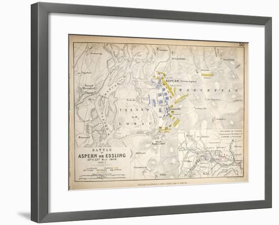 Map of the Battle of Aspern or Essling, Published by William Blackwood and Sons, Edinburgh and…-Alexander Keith Johnston-Framed Giclee Print