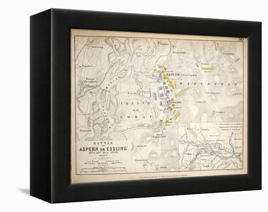 Map of the Battle of Aspern or Essling, Published by William Blackwood and Sons, Edinburgh and…-Alexander Keith Johnston-Framed Premier Image Canvas