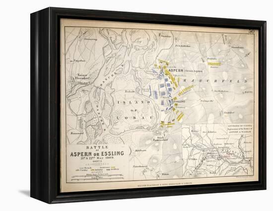 Map of the Battle of Aspern or Essling, Published by William Blackwood and Sons, Edinburgh and…-Alexander Keith Johnston-Framed Premier Image Canvas