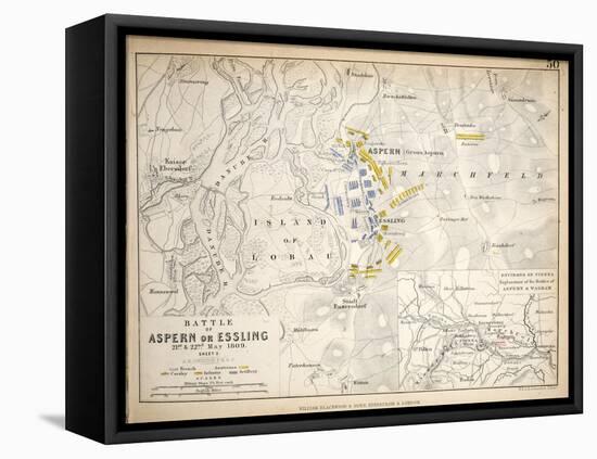 Map of the Battle of Aspern or Essling, Published by William Blackwood and Sons, Edinburgh and…-Alexander Keith Johnston-Framed Premier Image Canvas