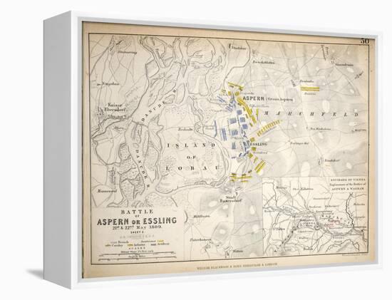 Map of the Battle of Aspern or Essling, Published by William Blackwood and Sons, Edinburgh and…-Alexander Keith Johnston-Framed Premier Image Canvas