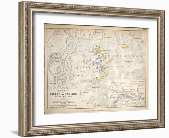 Map of the Battle of Aspern or Essling, Published by William Blackwood and Sons, Edinburgh and…-Alexander Keith Johnston-Framed Giclee Print