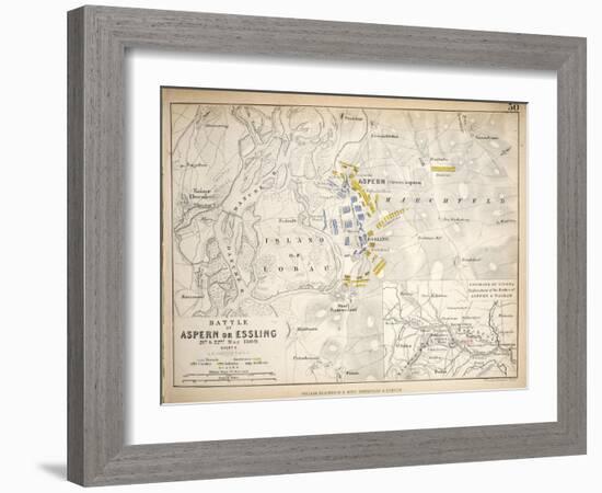 Map of the Battle of Aspern or Essling, Published by William Blackwood and Sons, Edinburgh and…-Alexander Keith Johnston-Framed Giclee Print